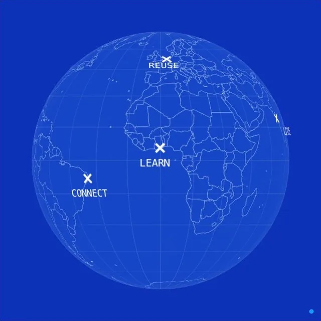 A collection of 24 globe designs, from satellite imagery to neon and illustrated maps